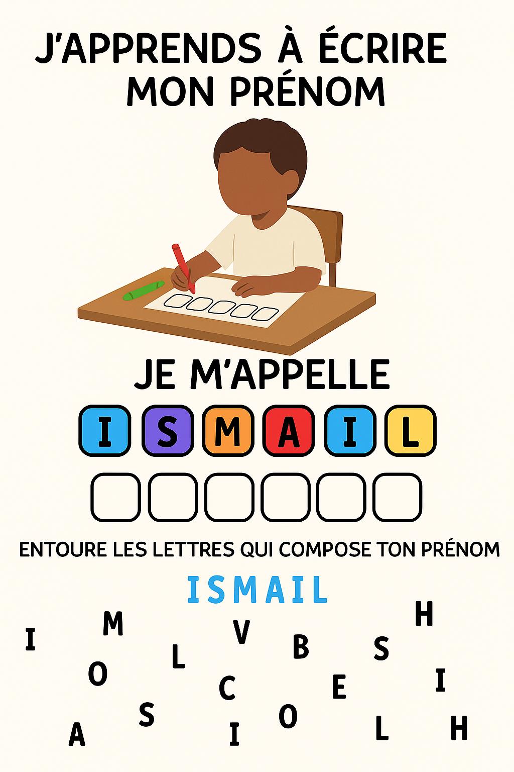 J’apprends mon prénom (personnalisable)